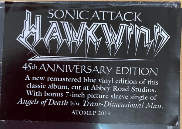 Hawkwind – Sonic Attack  ,      LP, +  7", Single, Blue , 45 anniversary edition