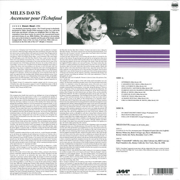 Miles Davis – Ascenseur Pour L'échafaud = Lift To The Scaffold   , 180 GRAMM