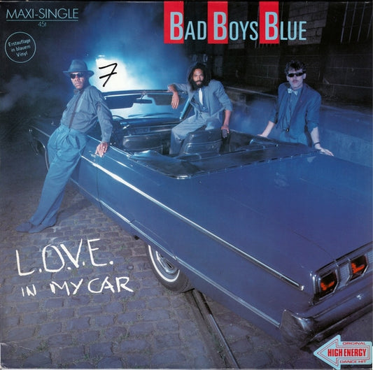 Bad Boys Blue ‎– L.O.V.E. In My Car    ,  12", 45 RPM, Maxi-Single, Blue vinyl