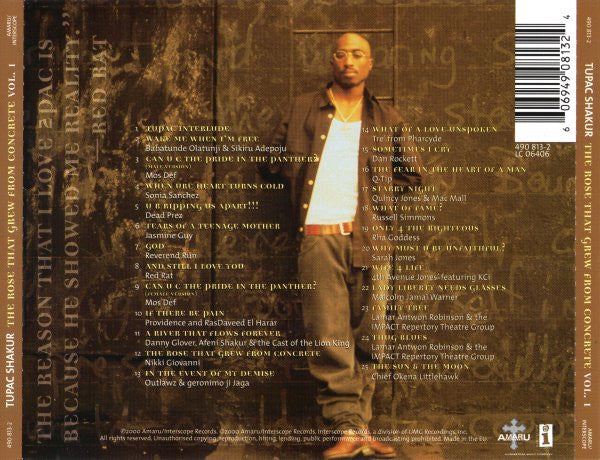 Tupac Shakur – The Rose That Grew From Concrete Volume 1  ,  CD