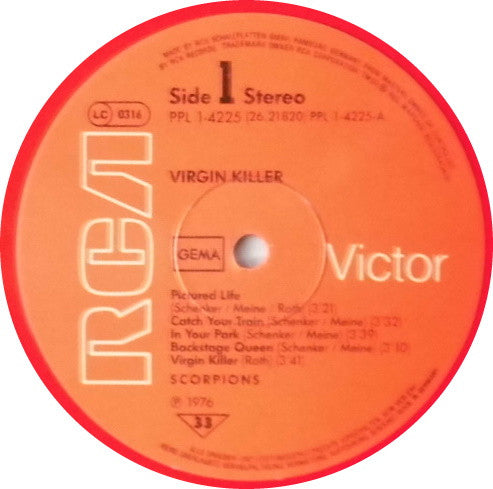 Scorpions – Virgin KiIler , red vinyl