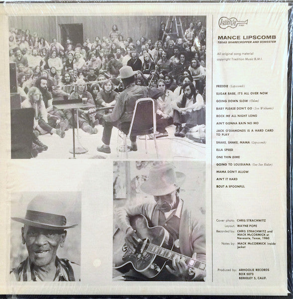 Mance Lipscomb ‎– Texas Sharecropper And Songster  ,  + carte cu versuri , US 1966