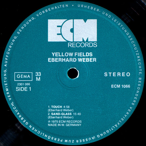 Eberhard Weber – Yellow Fields   ,  ECM