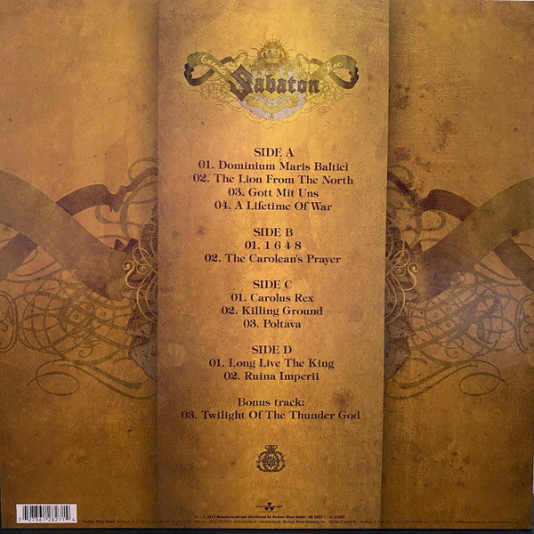 Sabaton – Carolus Rex, 2xLP, Blue [Light] Vinyl