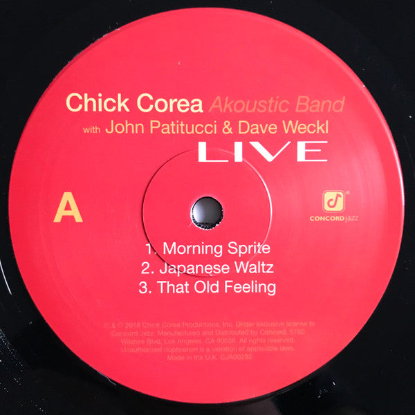 Chick Corea Akoustic Band With John Patitucci And Dave Weckl – Live   ,  3 LP , TRIFOLD cover