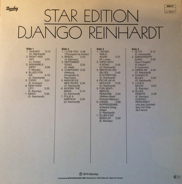 Django Reinhardt – Star Edition,  2xLP   Gatefold