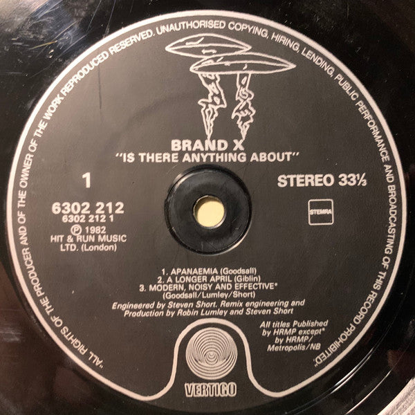 Brand X – Is There Anything About?, Black Labels With Silver Print