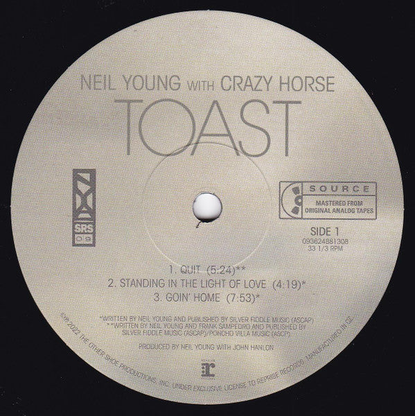 Neil Young With Crazy Horse – Toast  ,  2LP , side 4 Etched , Gatefold