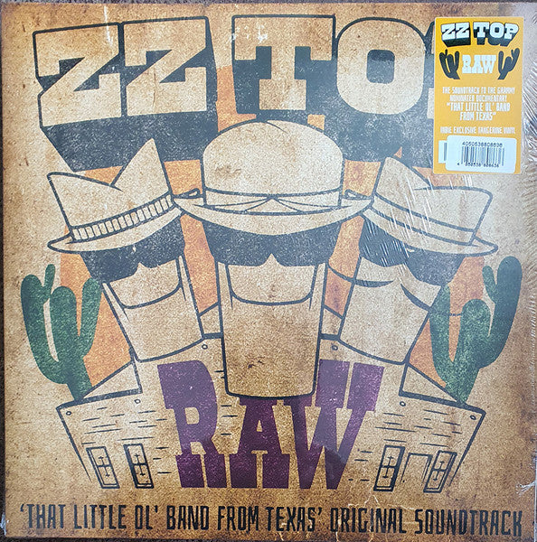 ZZ Top – Raw ('That Little Ol' Band From Texas' Original Soundtrack)    ,  Gatefold , Tangerine vinyl