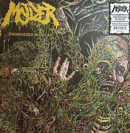 Molder – Engrossed In Decay,  Bone White With Yellow Swirl Vinyl