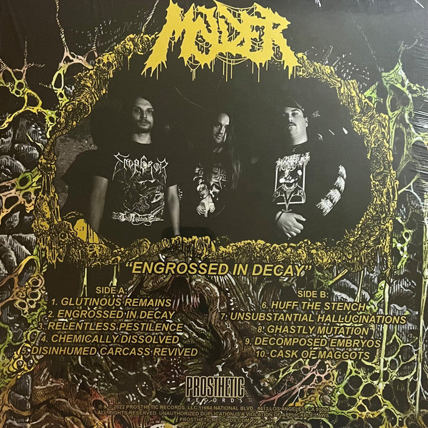 Molder – Engrossed In Decay,  Bone White With Yellow Swirl Vinyl