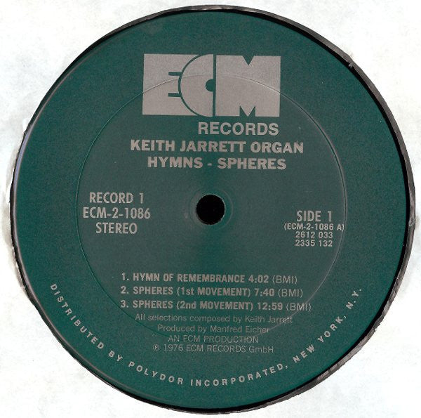 Keith Jarrett – Hymns Spheres, 2xLP   ,  ECM