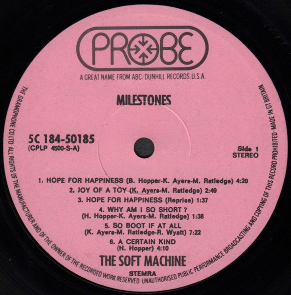 Soft Machine – Milestones   , 2LP , Gatefold , SOFT 1 + SOFT 2