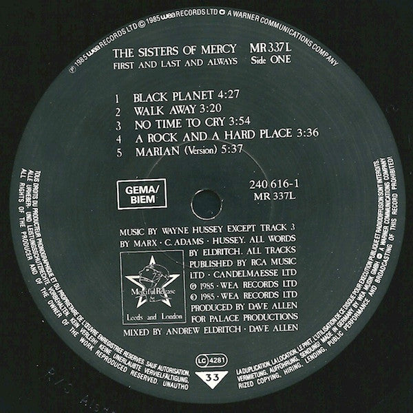 The Sisters Of Mercy – First And Last And Always