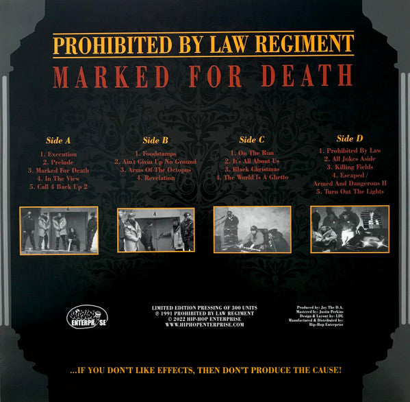 Prohibited By Law Regiment – Marked For Death,  2xLP