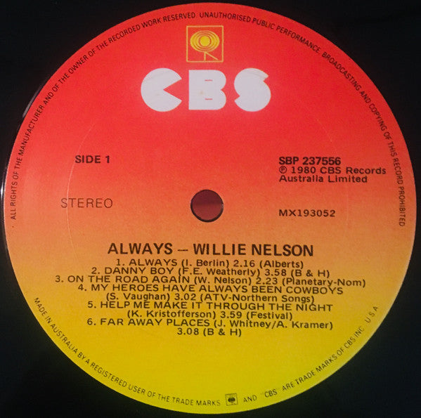 Willie Nelson – Always, Gatefold