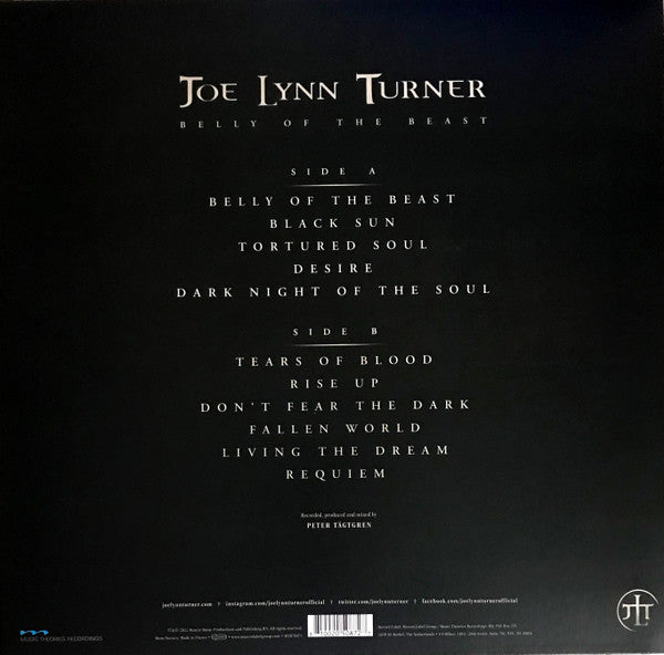 Joe Lynn Turner – Belly Of The Beast, Limited Edition, White [Pearl] Vinyl    ( EX  Rainbow, Yngwie Malmsteen , Deep Purple )
