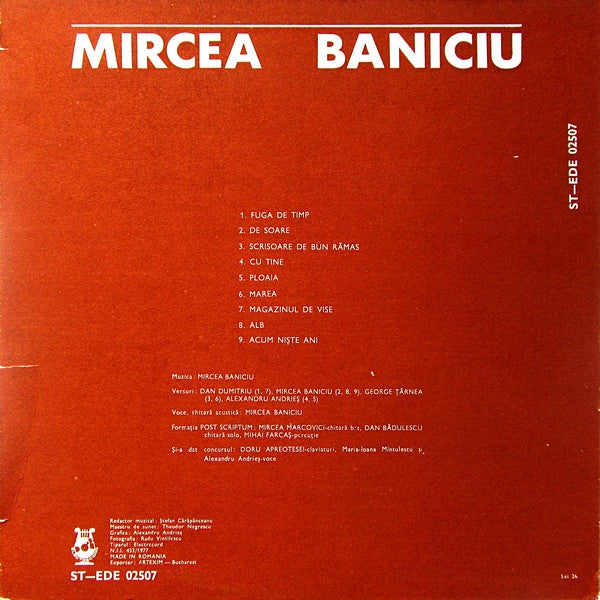 Mircea Baniciu ‎– Ploaia