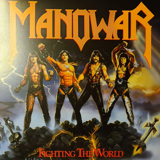 Manowar – Fighting The World   ,  Blue vinyl , linited edition