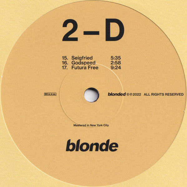 Frank Ocean – Blonde   ,  2 LP , Gatefold , poster
