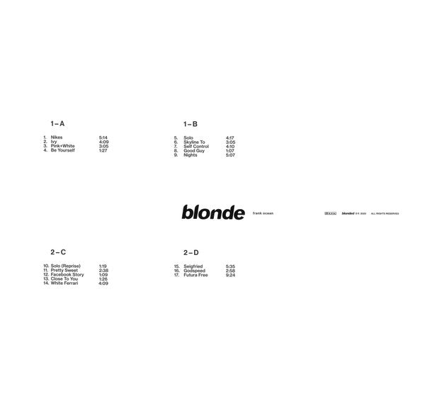 Frank Ocean – Blonde   ,  2 LP , Gatefold , poster