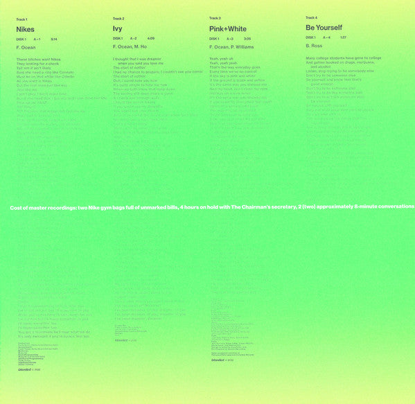 Frank Ocean – Blonde   ,  2 LP , Gatefold , poster