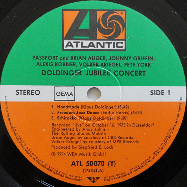 Passport (2) And Brian Auger, Johnny Griffin, Alexis Korner, Volker Kriegel, Pete York – Doldinger Jubilee Concert, Gatefold