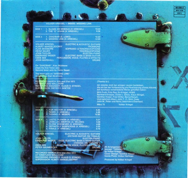 Volker Kriegel – Inside: Missing Link, 2xLP,  Gatefold