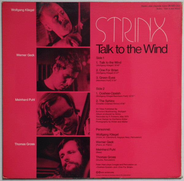 Strinx – Talk To The Wind,   1st Press