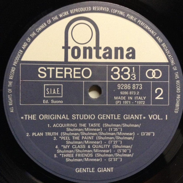 Gentle Giant – The Original Studio Gentle Giant - Vol. 1