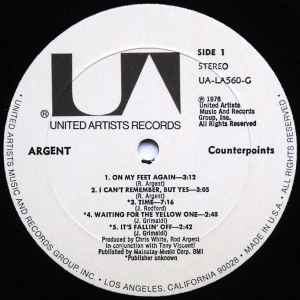 Argent ‎– Counterpoints