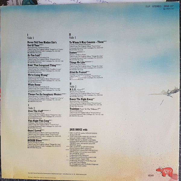 Jack Bruce ‎– Once Upon A Time   ,  2LP , Gatefold