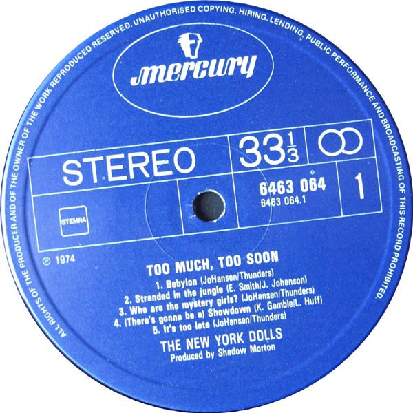 New York Dolls – Too Much Too Soon