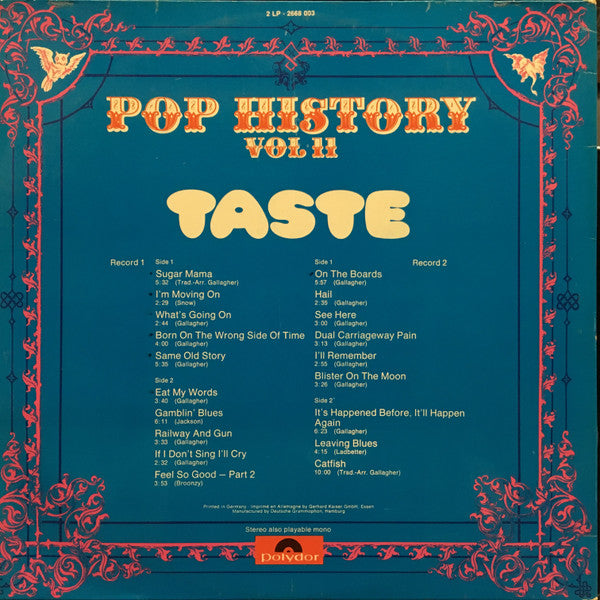 Taste – Pop History Vol 11, 2xLP, Gatefold