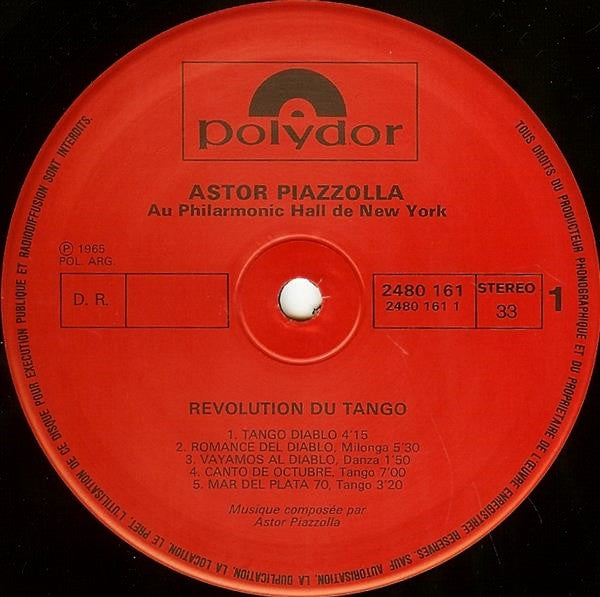 Astor Piazzolla* – Révolution Du Tango - Astor Piazzolla Au Philharmonic Hall De New York