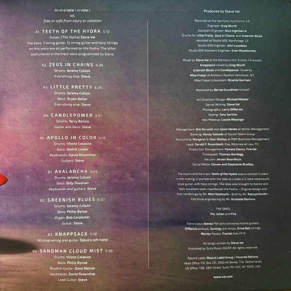 Steve Vai – Inviolate  ,  Limited Edition, Green Marble