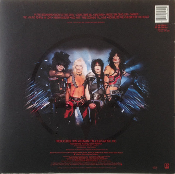 Mötley Crüe ‎– Shout At The Devil   ,  Gatefold