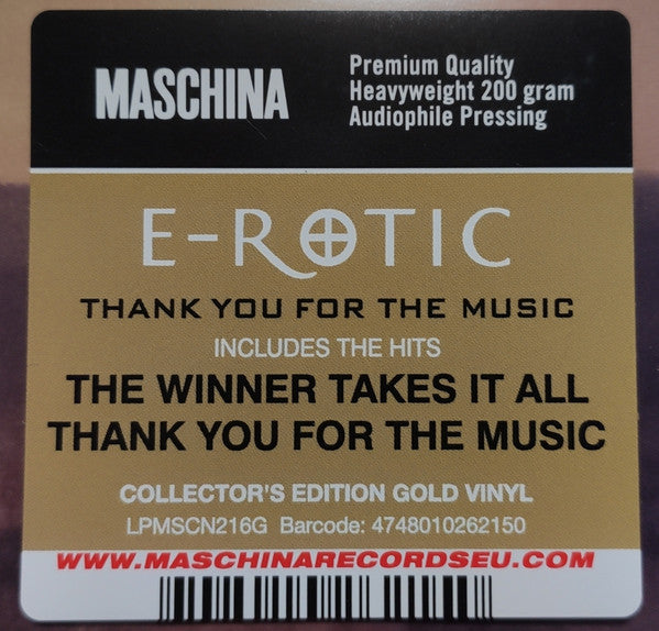 E-Rotic – Thank You For The Music, Premium Quality 200 gr, Audiophile Pressing, Collector's Edition, Gold Vinyl
