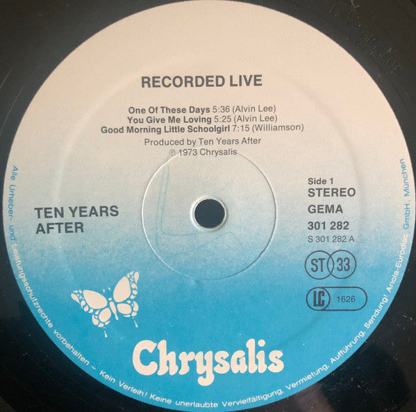 Ten Years After – Recorded Live      , 2LP , gatefold