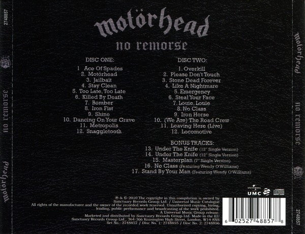 Motörhead – No Remorse, 2xCD, Deluxe Edition