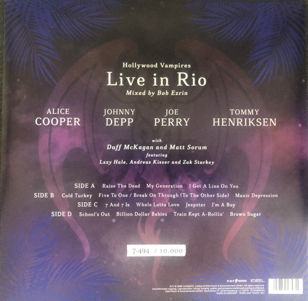 Hollywood Vampires – Live In Rio, 2 x LP, Gatefold, Limited Edition, Numbered( 1702/10000)