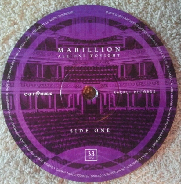 Marillion – All One Tonight (Live At The Royal Albert Hall)  , 4LP , Limited Edition, Reissue, Crystal Clear