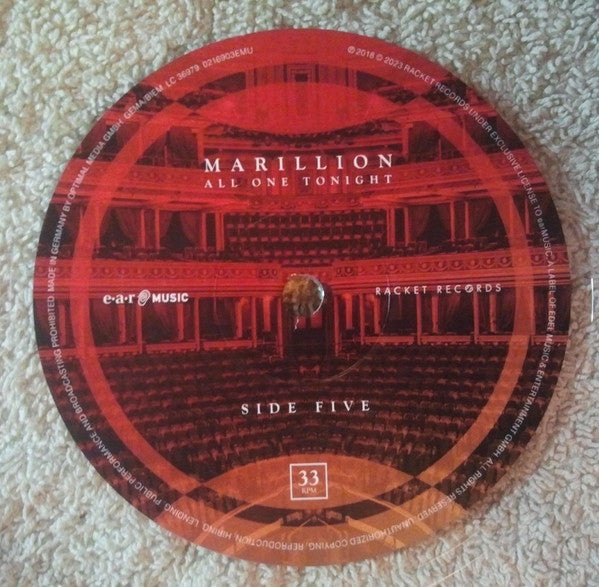 Marillion – All One Tonight (Live At The Royal Albert Hall)  , 4LP , Limited Edition, Reissue, Crystal Clear