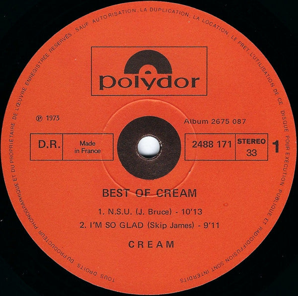 Cream  – Best Of Cream   , 2LP , Gatefold