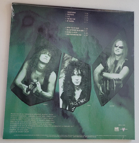 Destruction – Cracked Brain, Olive/ blue mixed w/ white splatter vinyl