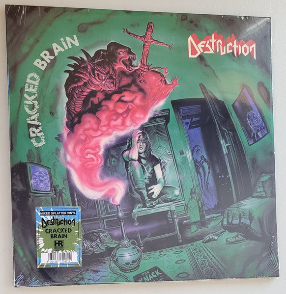 Destruction – Cracked Brain, Olive/ blue mixed w/ white splatter vinyl
