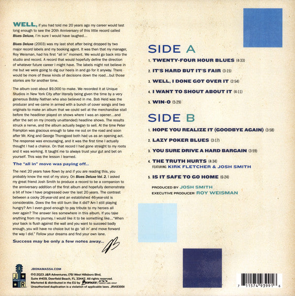 Joe Bonamassa – Blues Deluxe Vol. 2, Blue Vinyl, 180 Gram