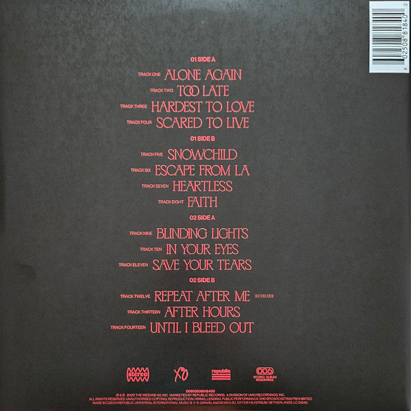 The Weeknd – After Hours    , 2LP ,  Gatefold