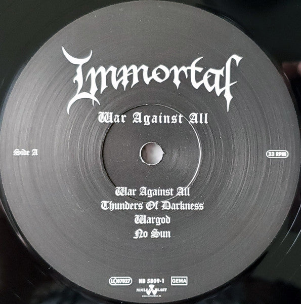 Immortal – War Against All   ,  Gatefold