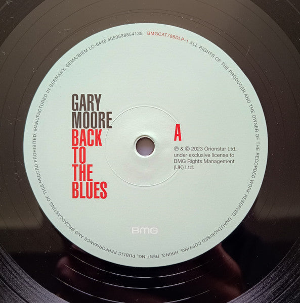 Gary Moore – Back To The Blues   ,  2LP , Gatefold